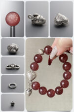 Natural Cherry Strawberry Quartz Romance DIY Gemstone Bead Bracelet Kit