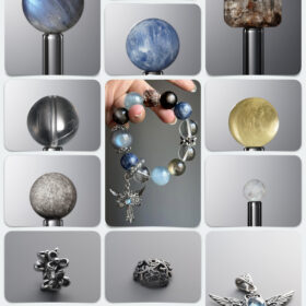Natural Aquamarine & Moonstone Scepter DIY Gemstone Bead Bracelet Kit