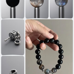 Natural Moonstone & Skeletal Quartz Kinetic Breakthrough DIY Gemstone Bead Bracelet Kit