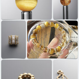 Natural Gold Tiger’s Eye & Yellow Phantom Quartz Ambition Engine DIY Gemstone Bead Bracelet Kit