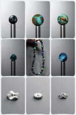 Natural Blue Tiger’s Eye & Azurite Courage Engine DIY Gemstone Bead Bracelet Kit