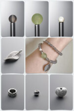 Natural Gray Agate & Serpentine Jade Healing DIY Gemstone Bead Bracelet Kit