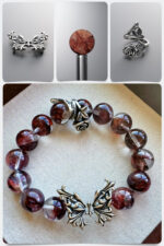 Natural Blood Red Fire Quartz & 999 Silver Beauty Beast DIY Gemstone Bead Bracelet Kit